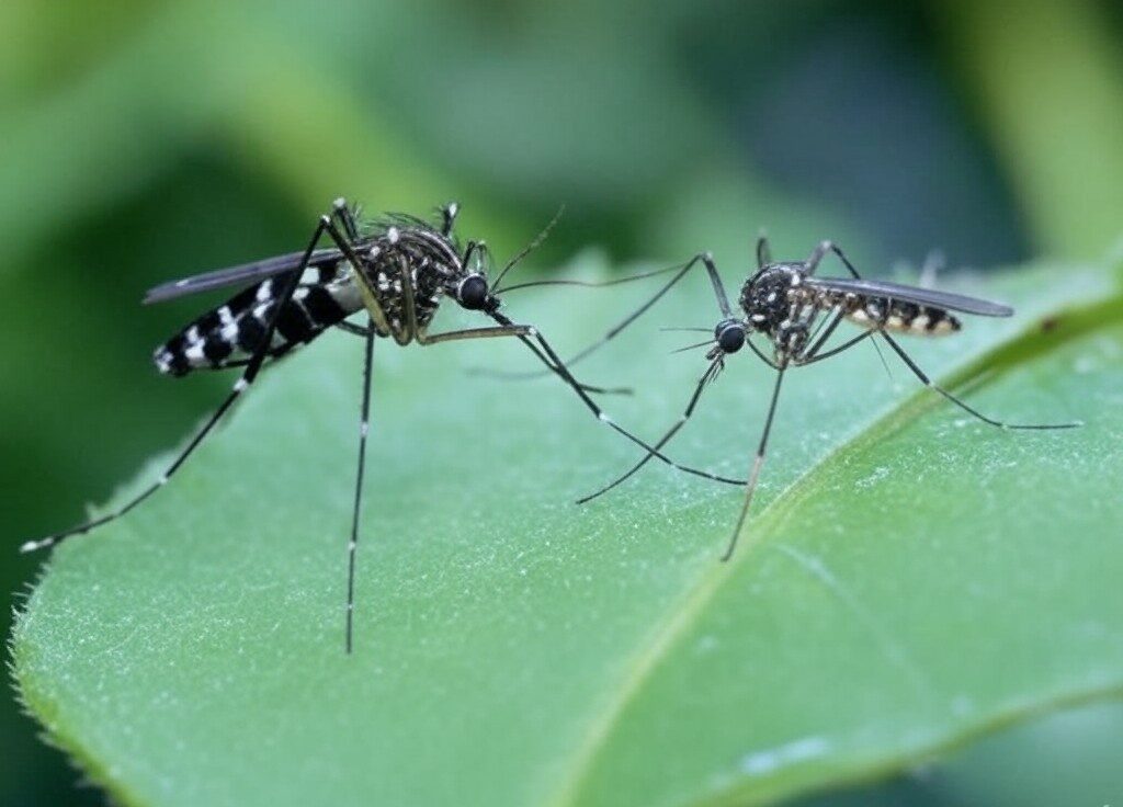 mosquito tigre y mosquito normal