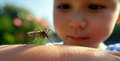 niño y mosquito tigre