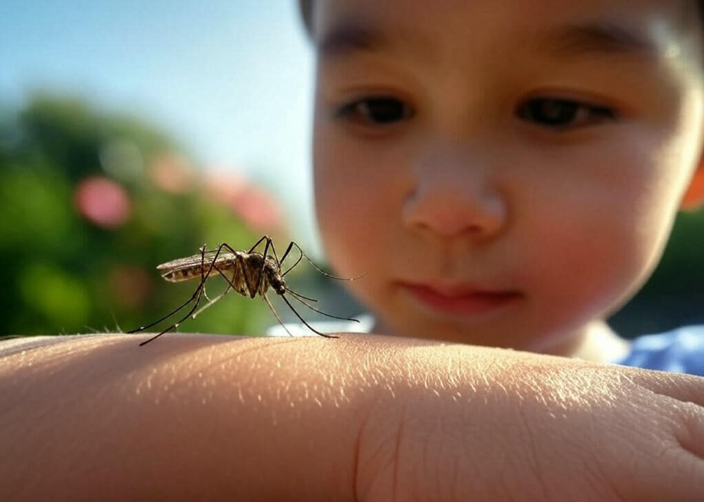 niño y mosquito tigre