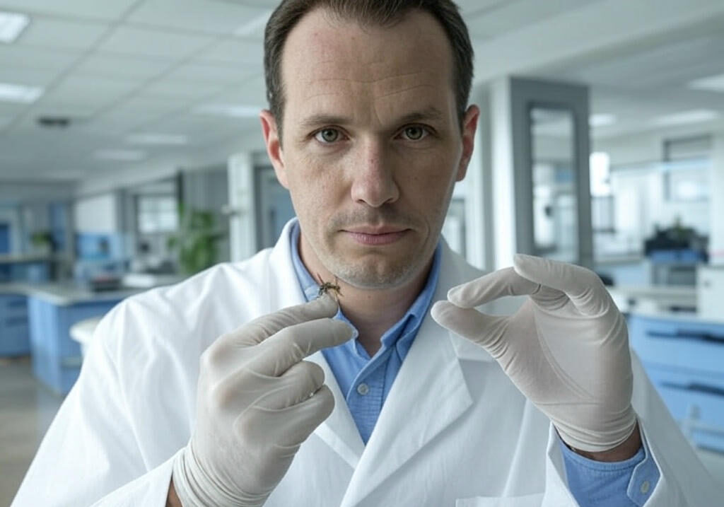 cientifico con mosquito tigre